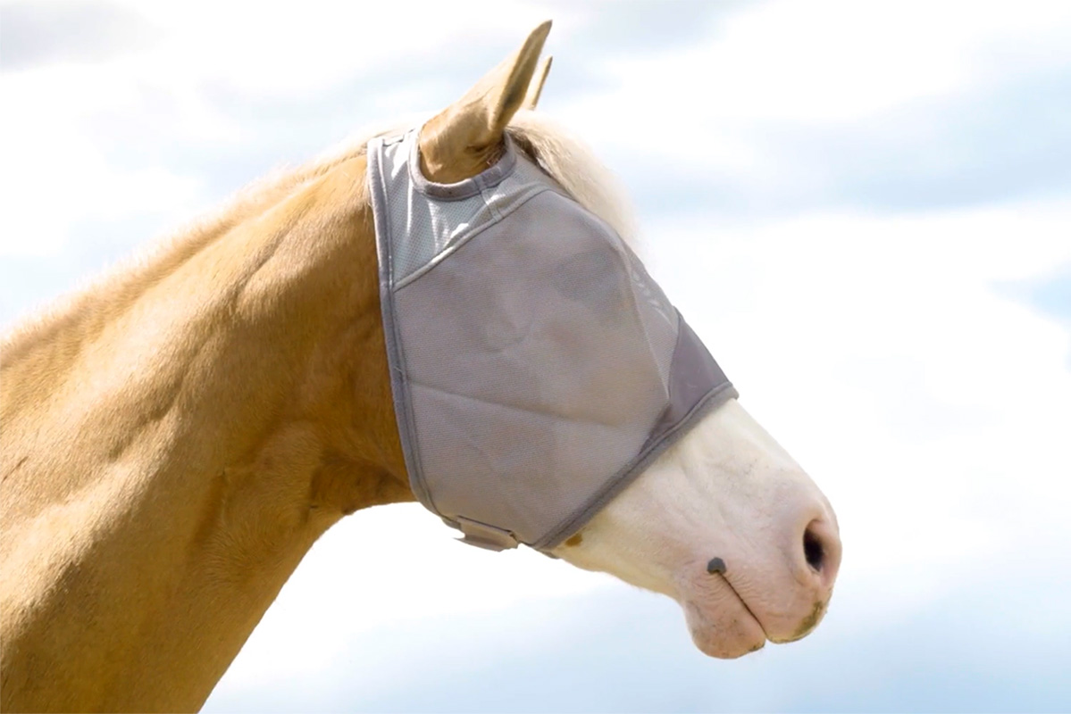 Ruggles Heavy Horse Fly Mask With Or Without Nose Guard - White Fly & Bug Protection
